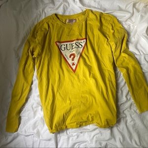 Vintage Guess jeans yellow longsleeve tee